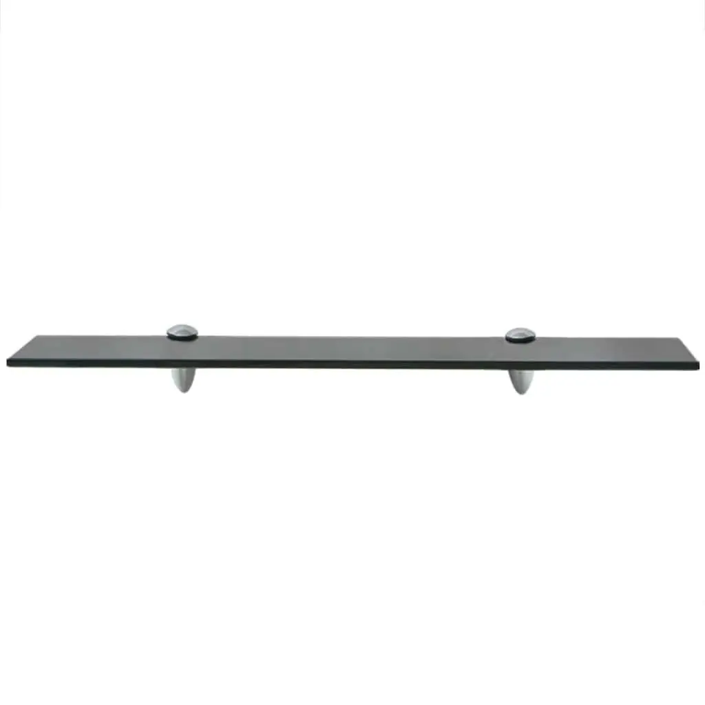Floating Wall Shelves 2 pcs Black Glass 60x20 cm Display Ledge Bracket