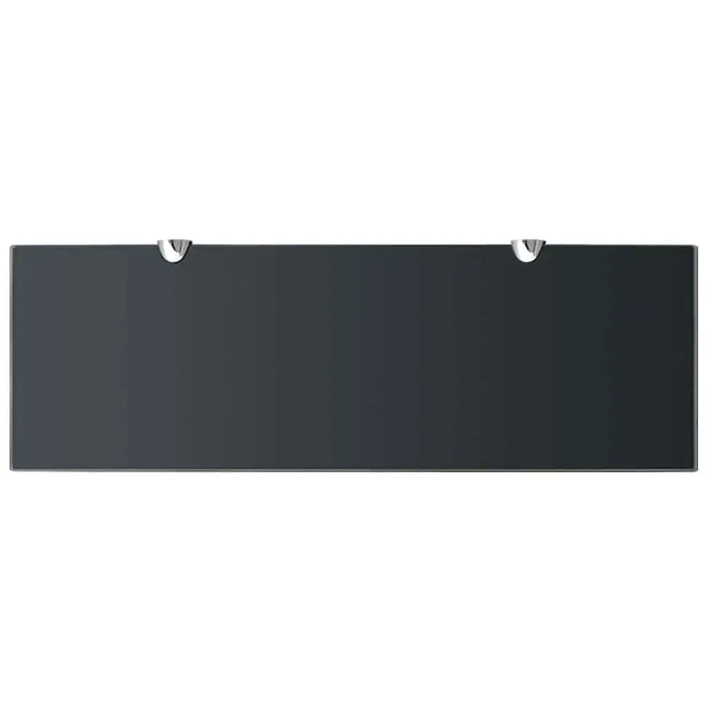 Floating Wall Shelves 2 pcs Black Glass 60x20 cm Display Ledge Bracket