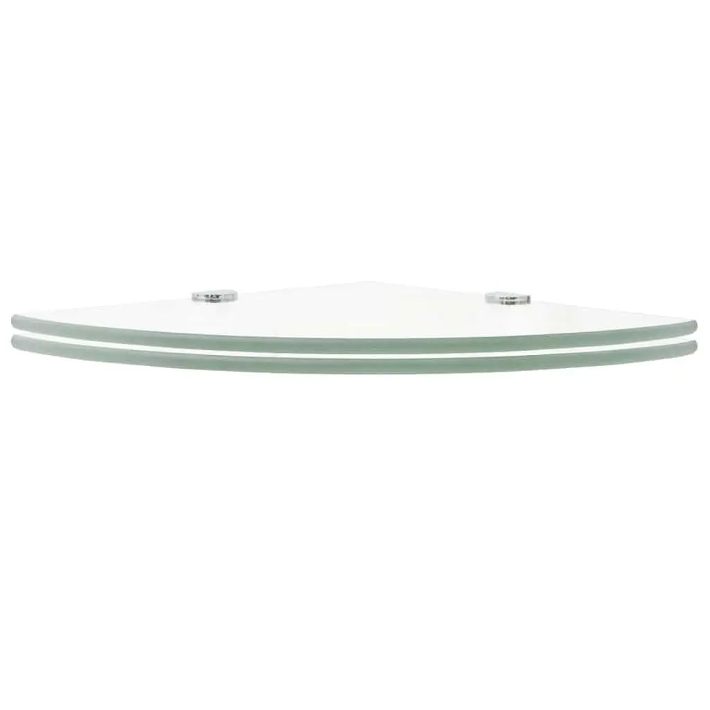 Corner Shelves 2pcs Glass Wall Shelf Chrome Supports Floating Display Shelving
