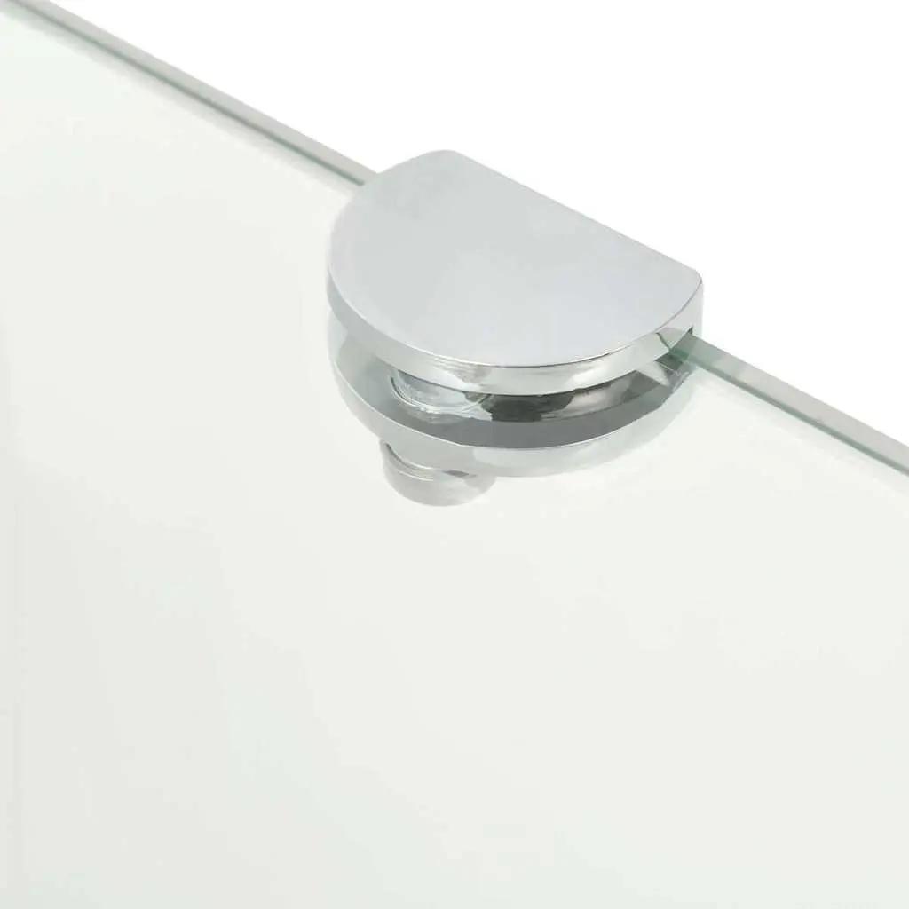 Corner Shelves 2pcs Glass Wall Shelf Chrome Supports Floating Display Shelving