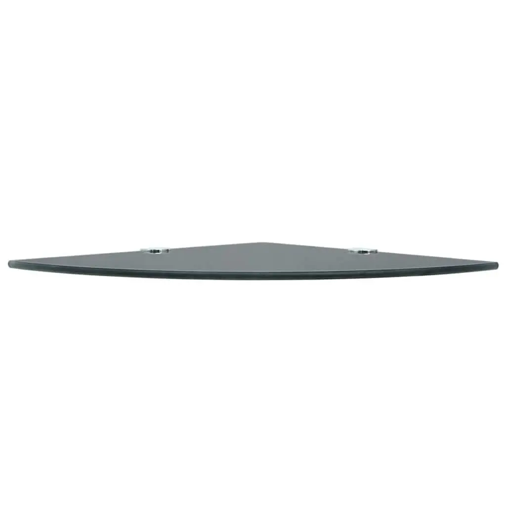 Corner Shelves 2 pcs Glass Wall Shelf Chrome Supports 25x25 cm Black Floating