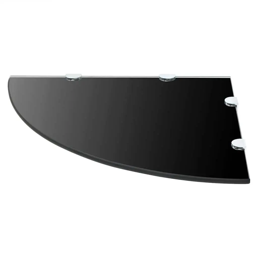 Black Glass Corner Shelves for Smart Storage
