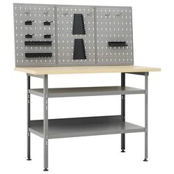 Affordable Grey Workbench with Wall Panels for Everyday Use