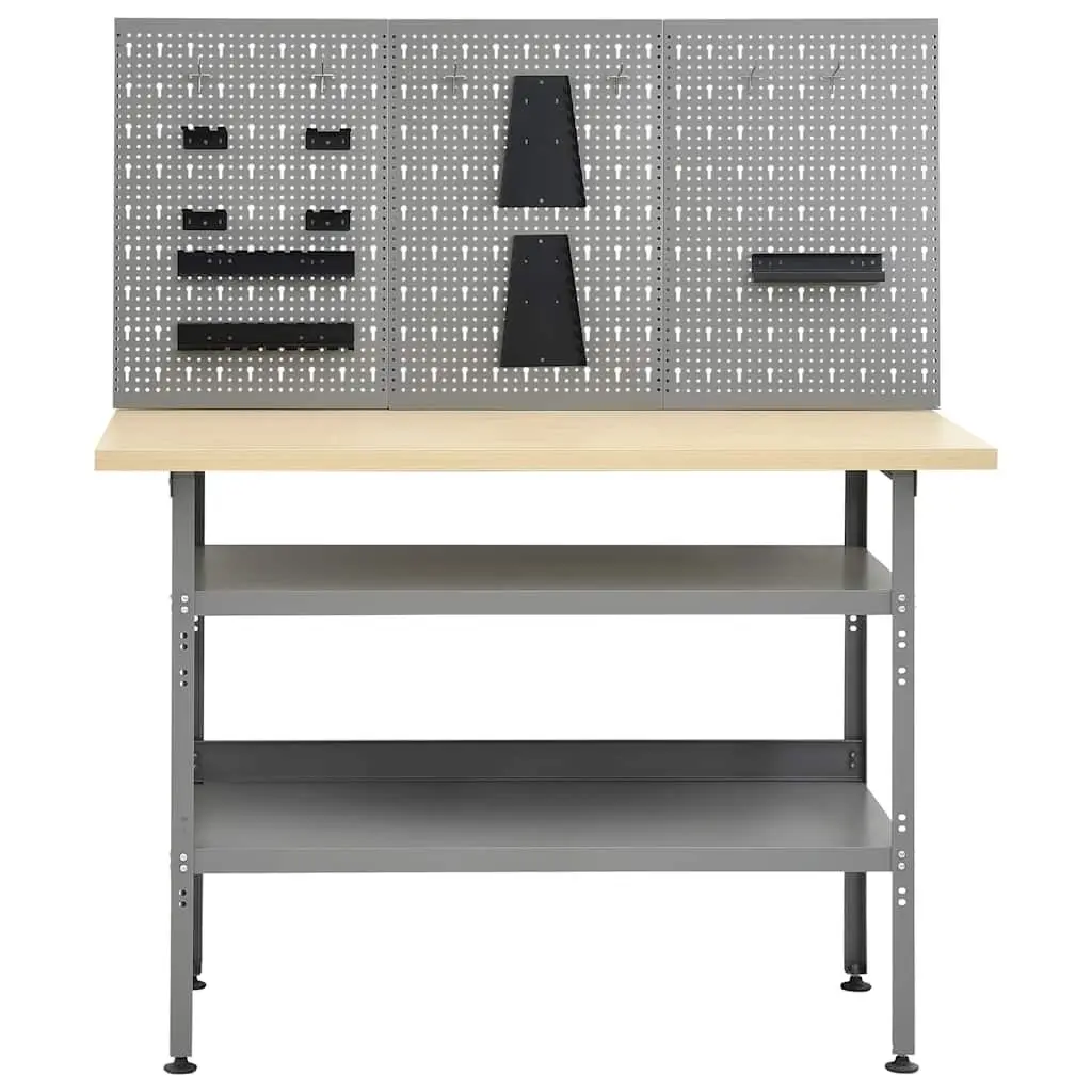 Workbench Tool Storage 1 Piece Grey with 3 Wall Panels