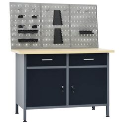 Quality and Value: Grey Steel Workbench with Panels