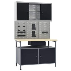 Affordable Black Workbench with Quality Storage Features