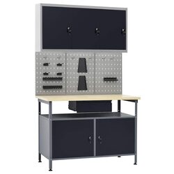 Black Steel Workbench: Reliable and Versatile Storage Option