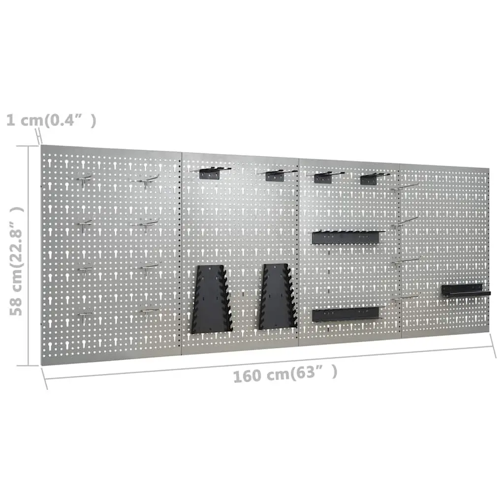Workbench with Four Wall Panels and Two Storage Cabinets Workshop Garage