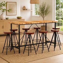 Comfortable 9 Piece Bar Set Built to Last