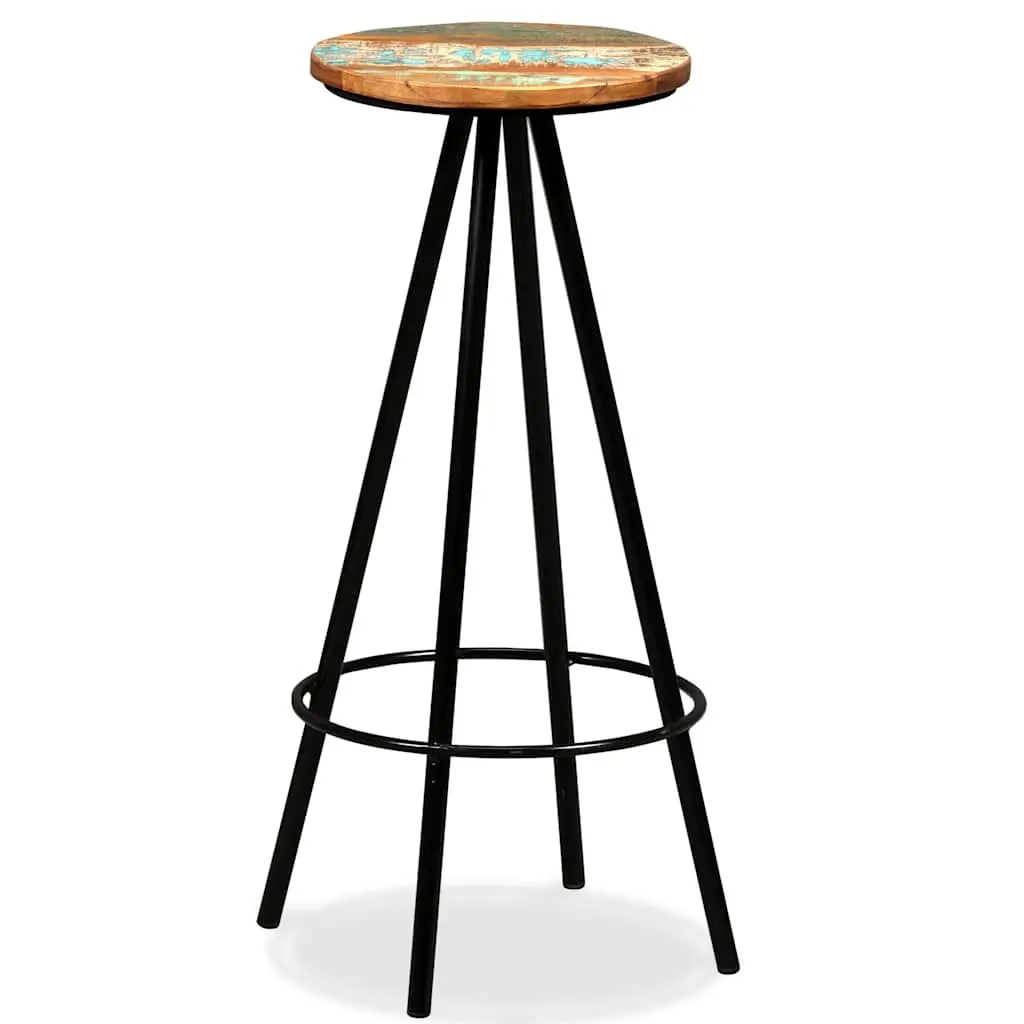 Bar Stools and Table Set 9 Piece Solid Reclaimed Wood Industrial Kitchen Dining