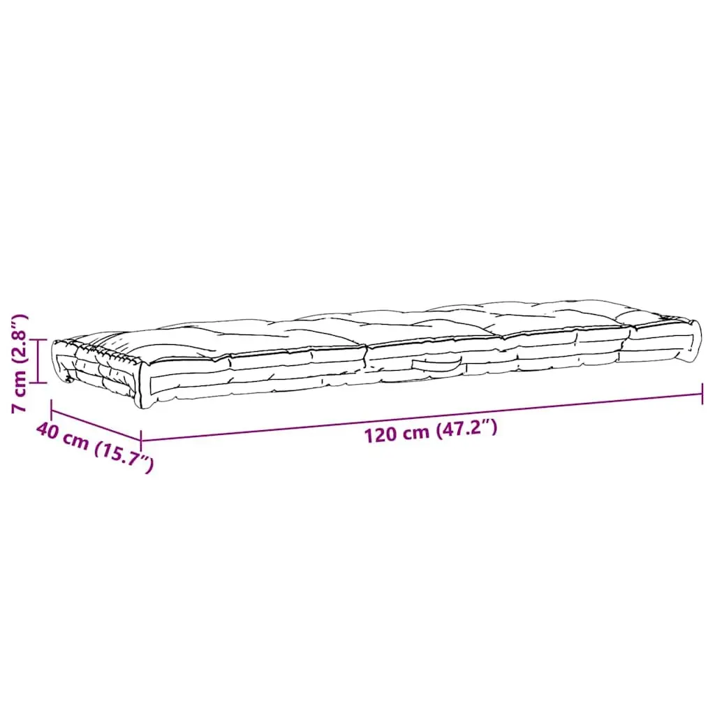 Pallet Floor Cushions Outdoor Padding 2 Piece Black Cotton