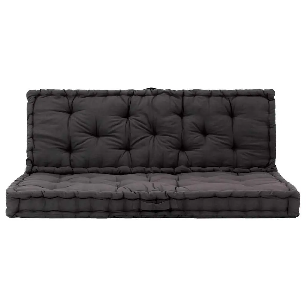Pallet Floor Cushions Outdoor Padding 2 Piece Black Cotton