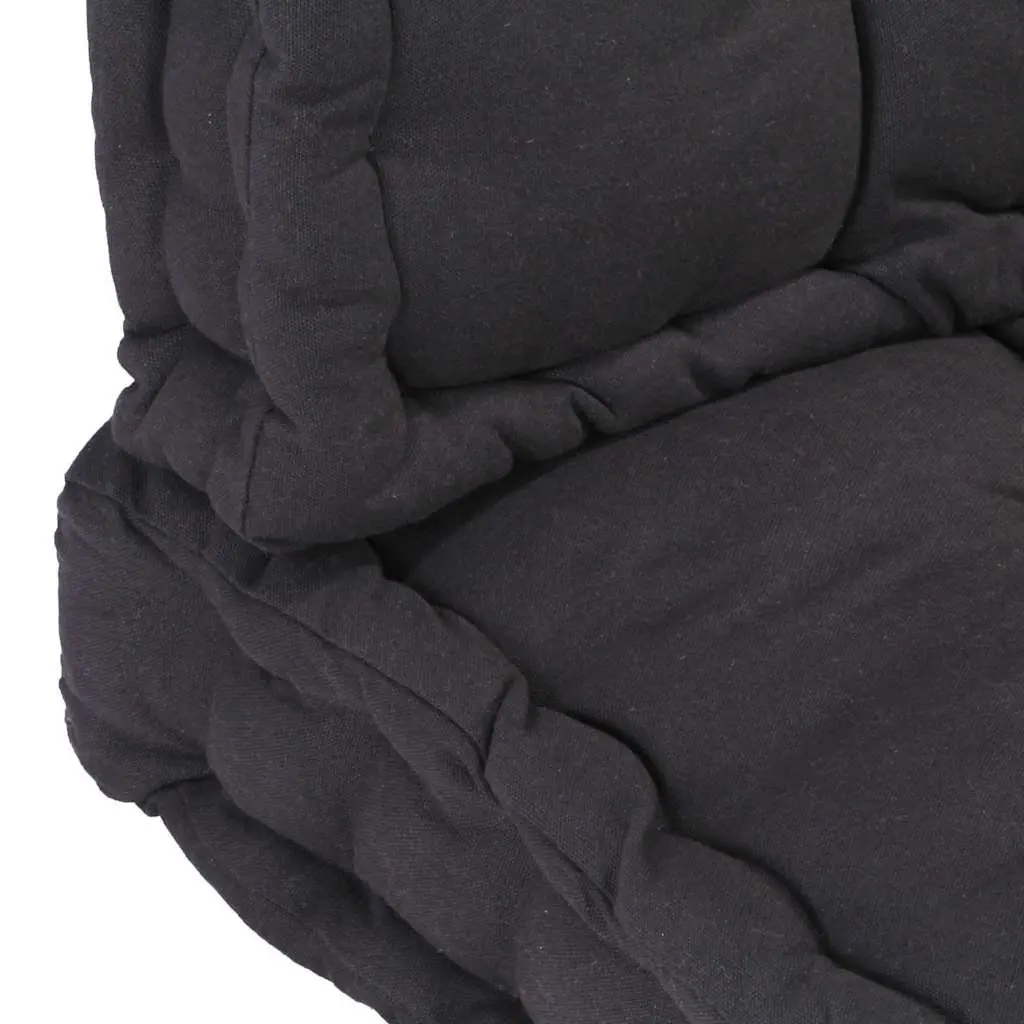 Pallet Floor Cushions Outdoor Padding 2 Piece Black Cotton