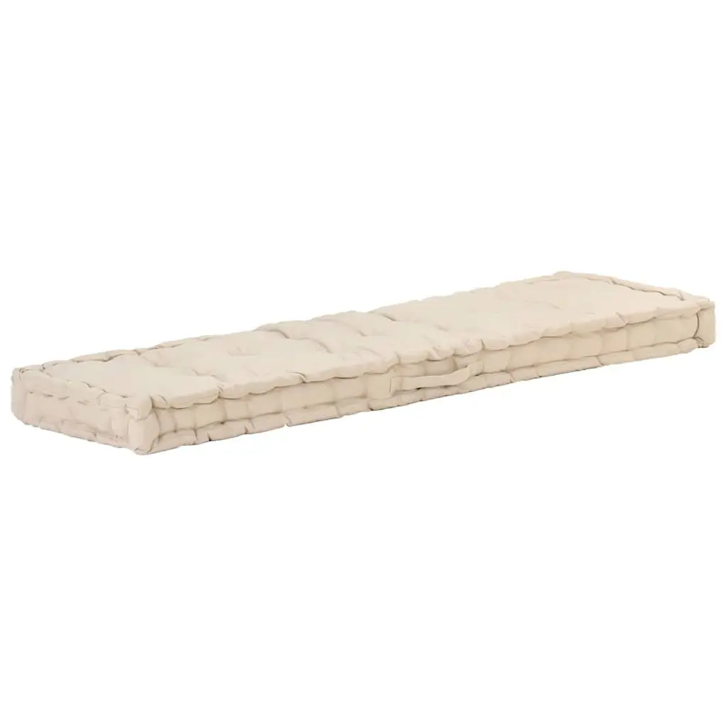 Pallet Floor Cushions Outdoor Garden Sofa Seat Pad 2 Piece Set Beige Cotton
