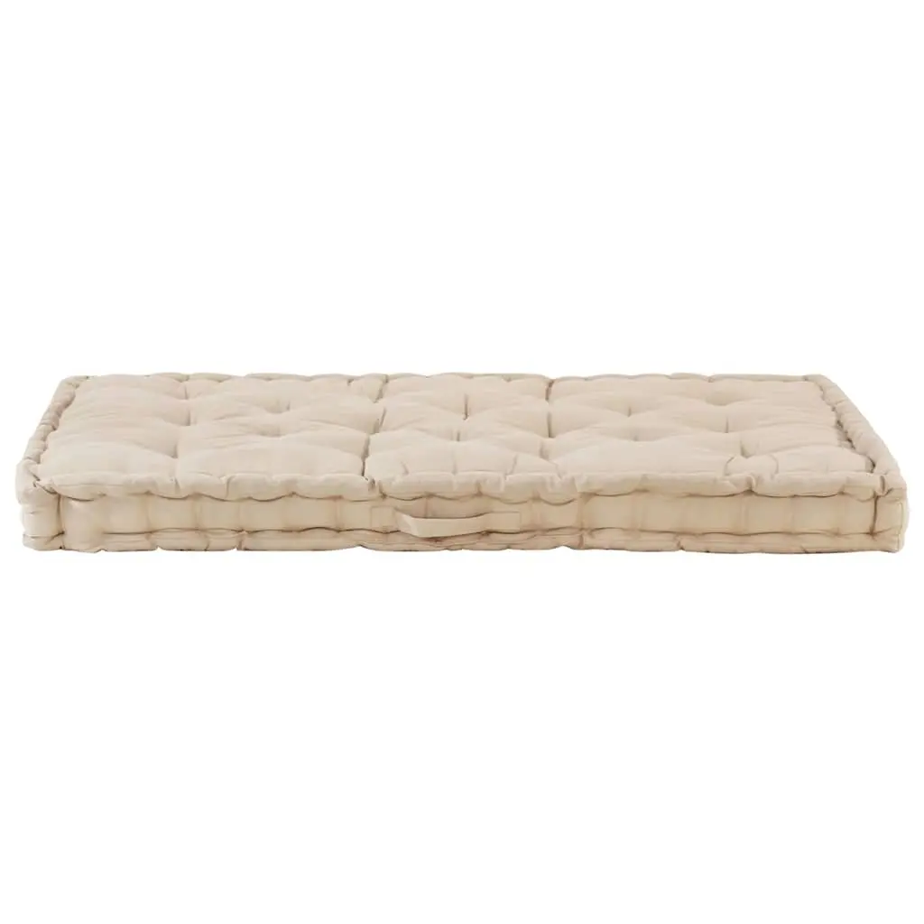 Pallet Floor Cushions Outdoor Garden Sofa Seat Pad 2 Piece Set Beige Cotton