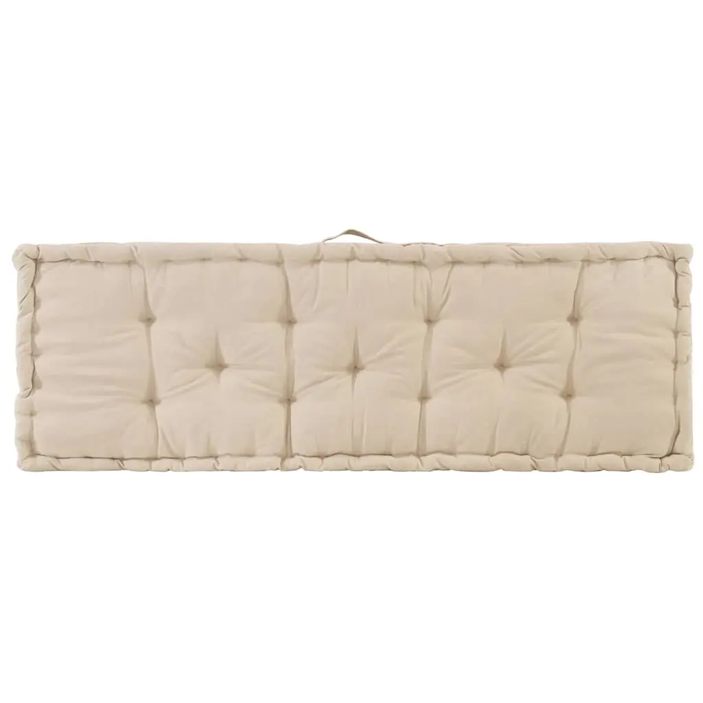 Pallet Floor Cushions Outdoor Garden Sofa Seat Pad 2 Piece Set Beige Cotton