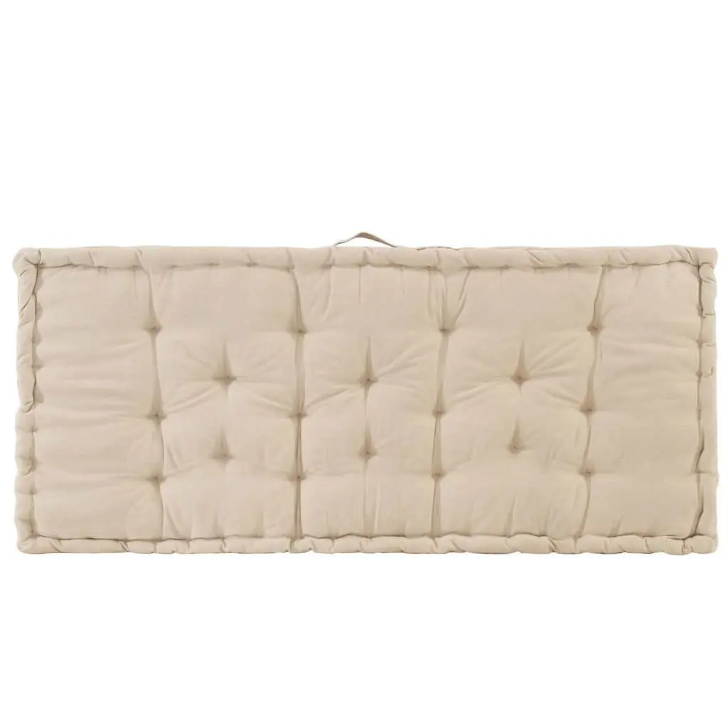 Pallet Floor Cushions Outdoor Garden Sofa Seat Pad 2 Piece Set Beige Cotton