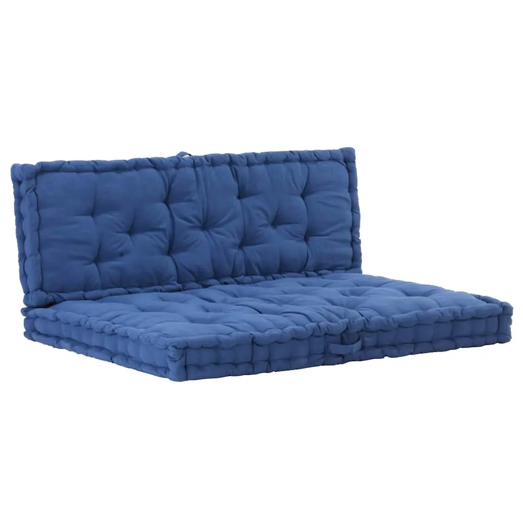 Pallet Floor Cushions Cotton Comfort 2 Piece Blue Seat Pad Garden Sofa Bench