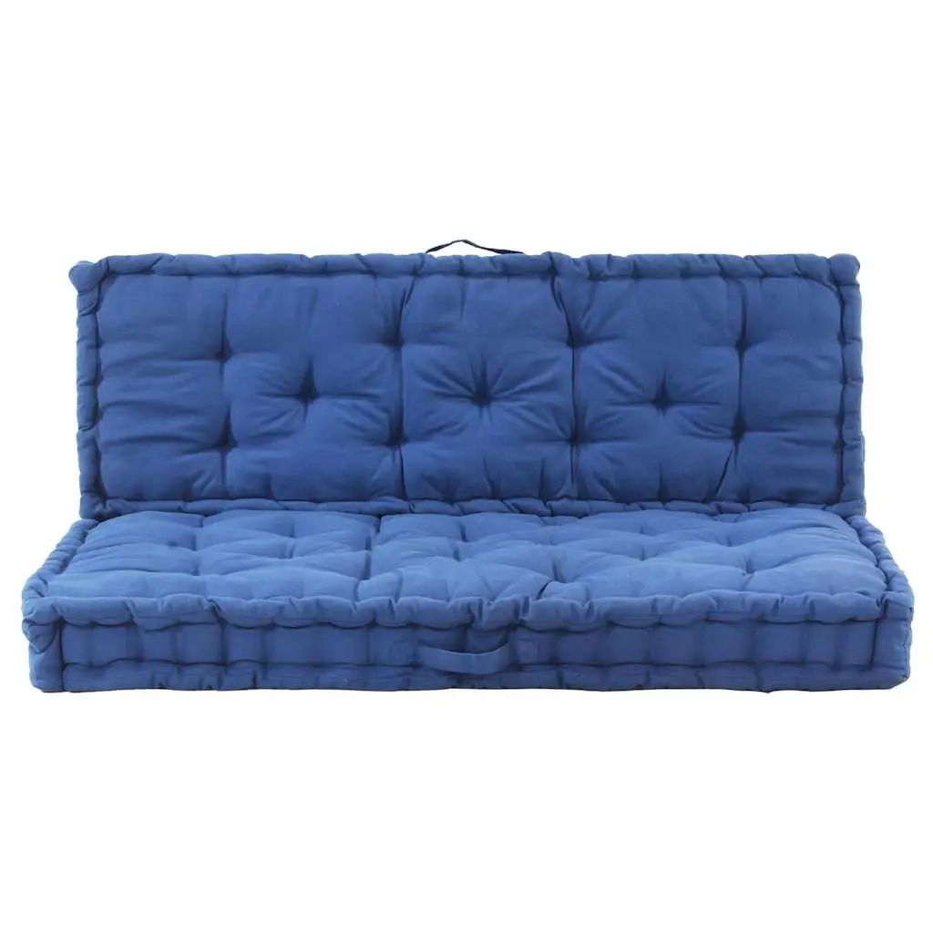 Pallet Floor Cushions Cotton Comfort 2 Piece Blue Seat Pad Garden Sofa Bench