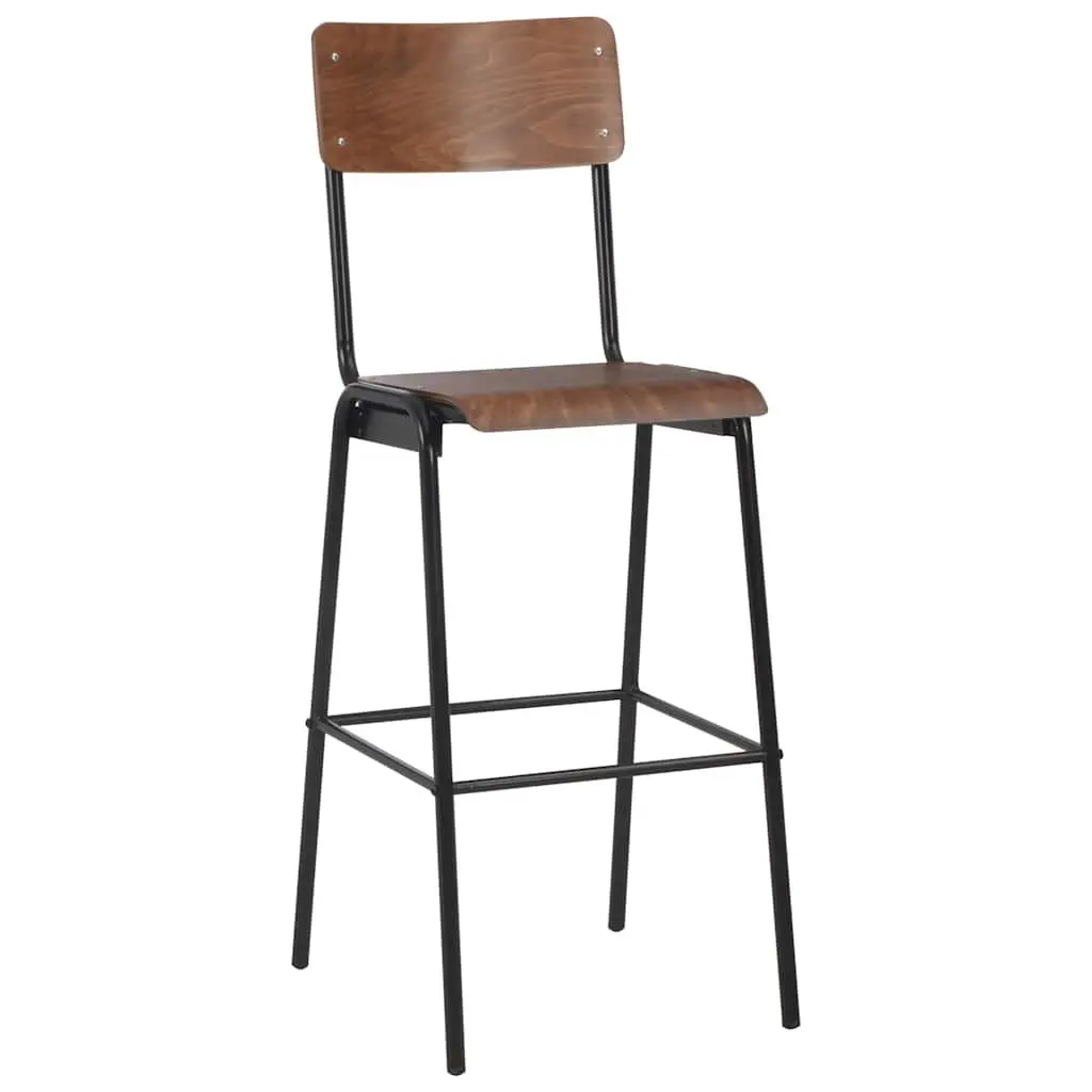 4-Piece Black Bar Stool Set for Dining Spaces