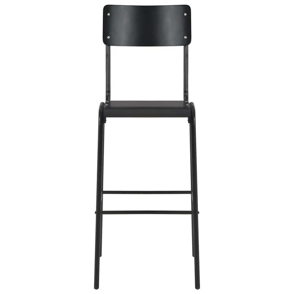 Bar Stools Set 6 Pieces Kitchen Counter Height Black Stackable Dining Chair