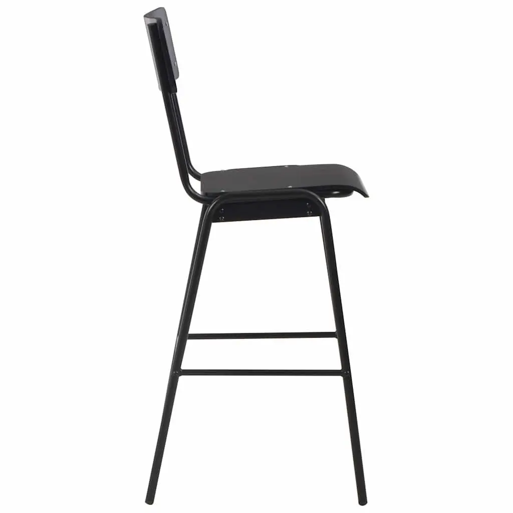 Bar Stools Set 6 Pieces Kitchen Counter Height Black Stackable Dining Chair