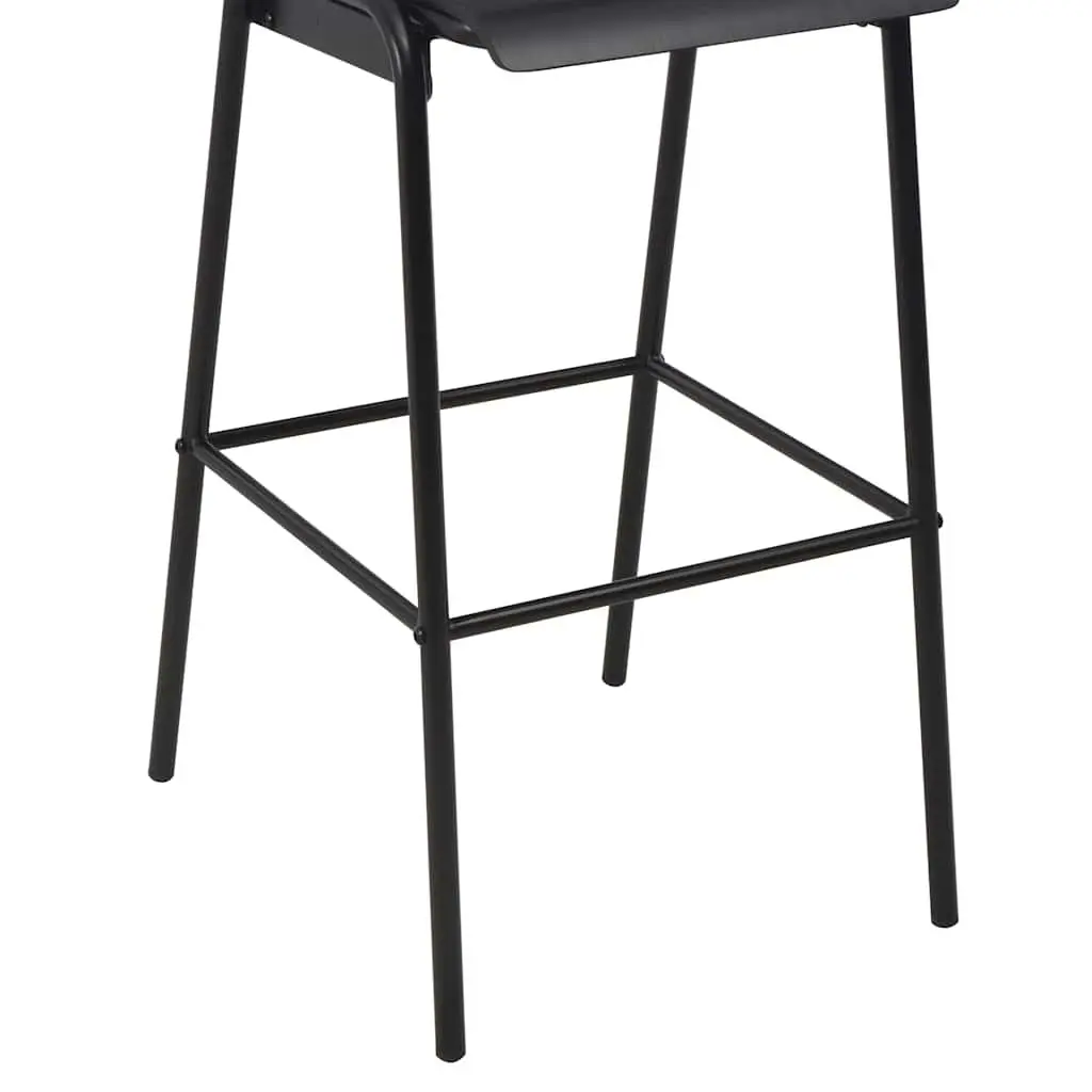 Bar Stools Set 6 Pieces Kitchen Counter Height Black Stackable Dining Chair