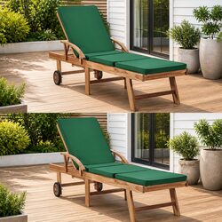 Comfortable Sun Loungers with Cushions - 2 pcs Set