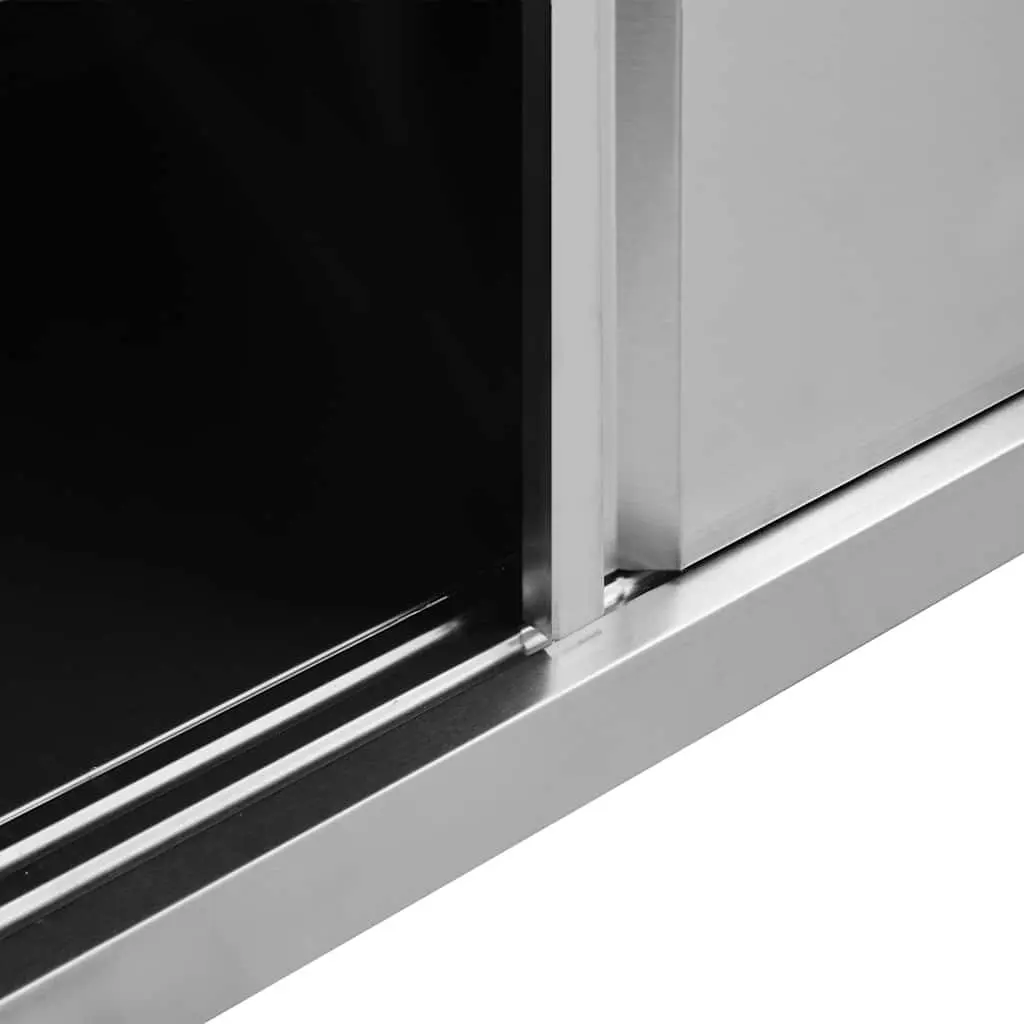 Commercial Stainless Steel Work Tables 200x50cm with Sliding Door Storage