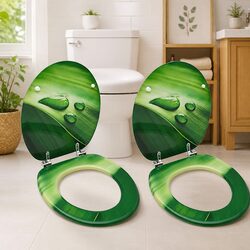 Toilet Seats with Lid 2 Pack Water Drop Design Bathroom Fixture Accessories