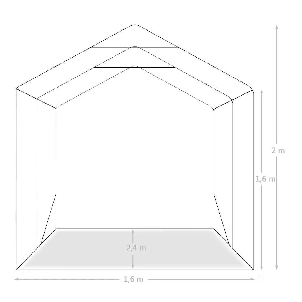 Garage Tent Storage Outdoor Canopy 1.6 x 2.4m Green Vehicle Shelter
