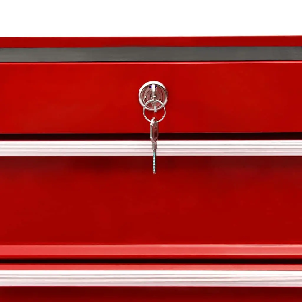 Tool Trolley Steel Workshop Storage Cabinet 10 Drawers Red Organiser