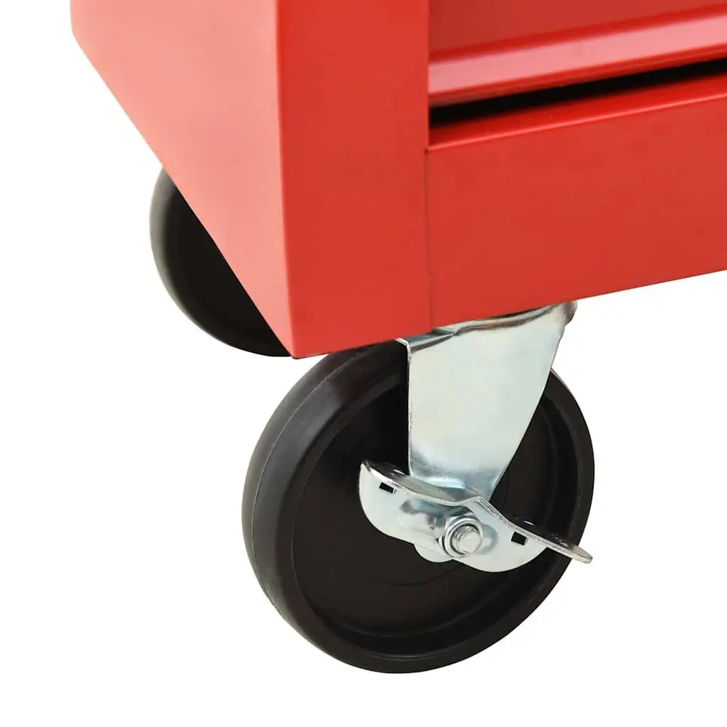 Tool Trolley Steel Workshop Storage Cabinet 10 Drawers Red Organiser