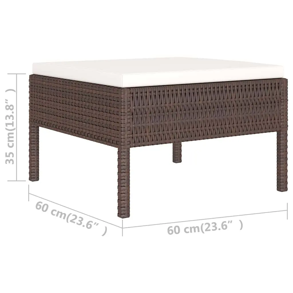 Garden Lounge Set 6 Piece Outdoor Furniture Cushioned Brown