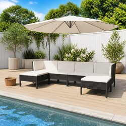 Comfortable 6 Piece Outdoor Lounge Set with Modular Design