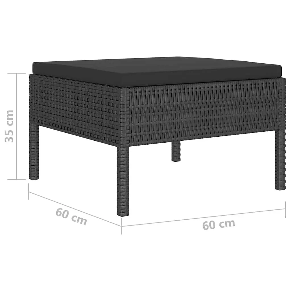 Garden Lounge Set Modular Outdoor Furniture 4 Piece Black PE Rattan