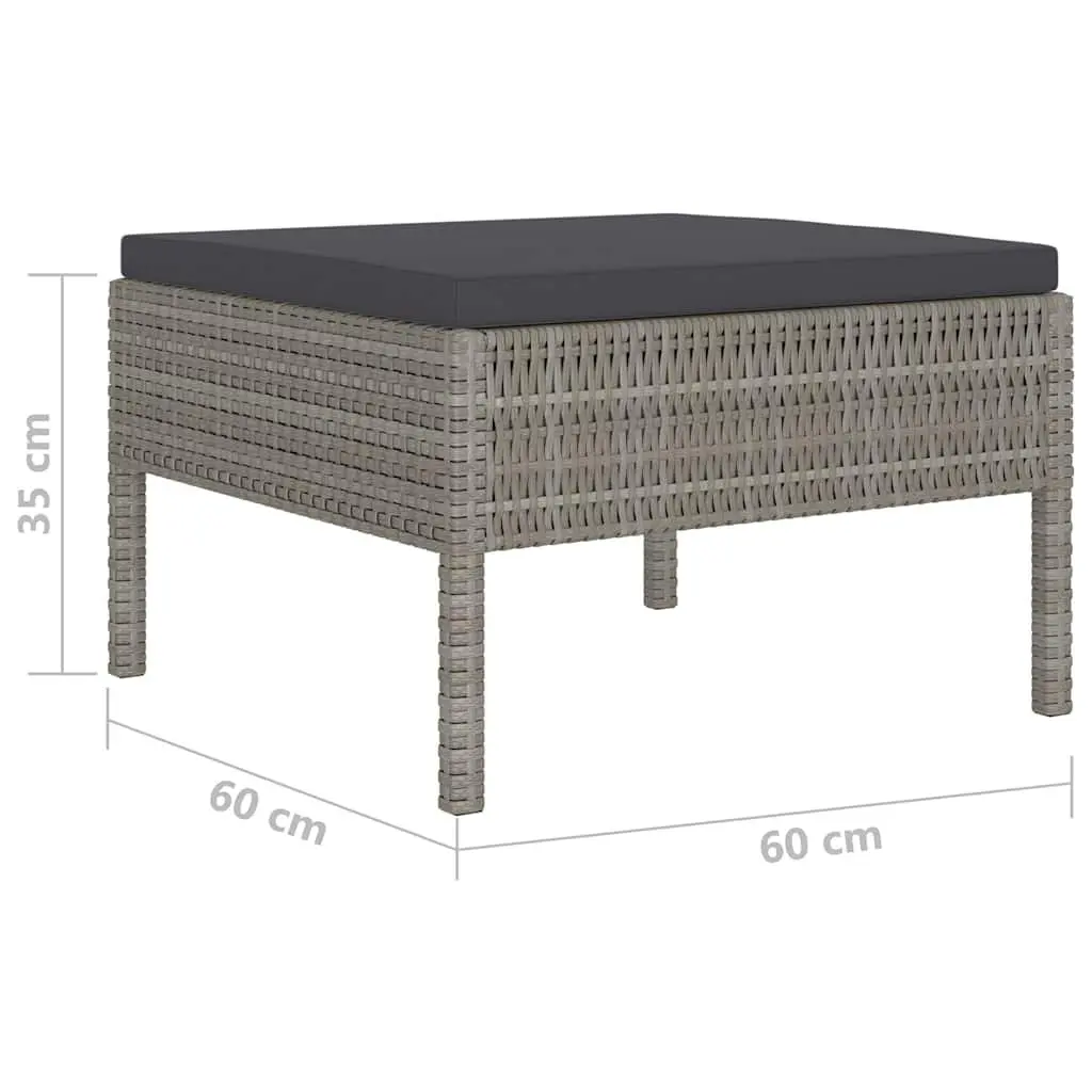 Garden Lounge Set 4 Piece Outdoor Furniture Cushions Grey