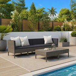 Practical 6-Piece Outdoor Lounge Set with Soft Cushions