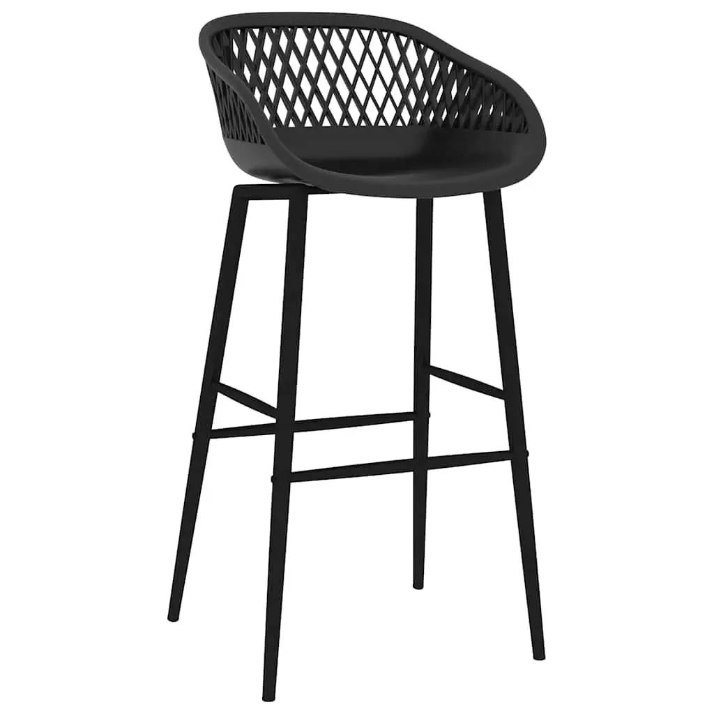 Bar Set 5 Piece Black Counter Table Stools Kitchen Dining Furniture Indoor