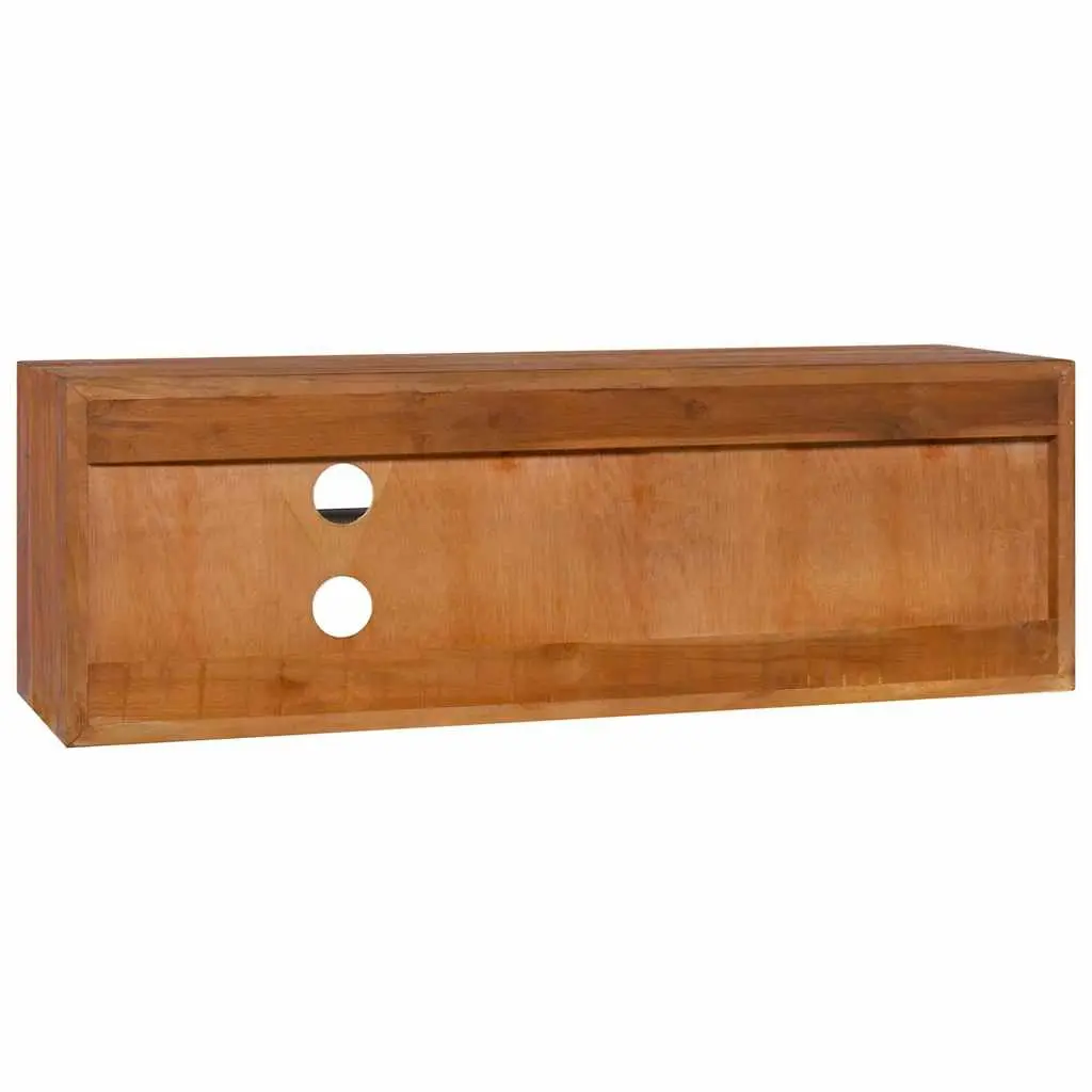 Solid Teak 180cm Wall-Mounted TV Cabinet for Storage