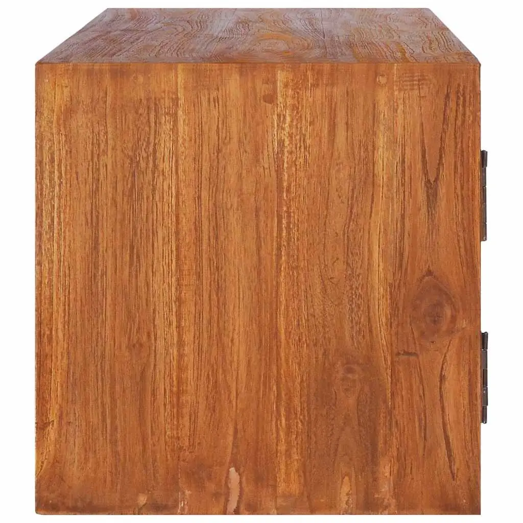 Solid Teak 180cm Wall-Mounted TV Cabinet for Storage