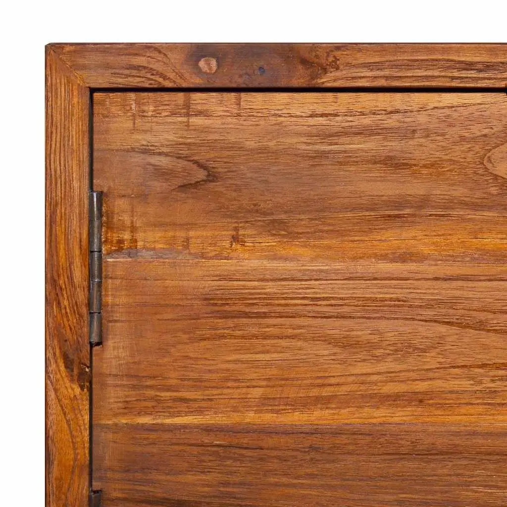 Solid Teak 180cm Wall-Mounted TV Cabinet for Storage