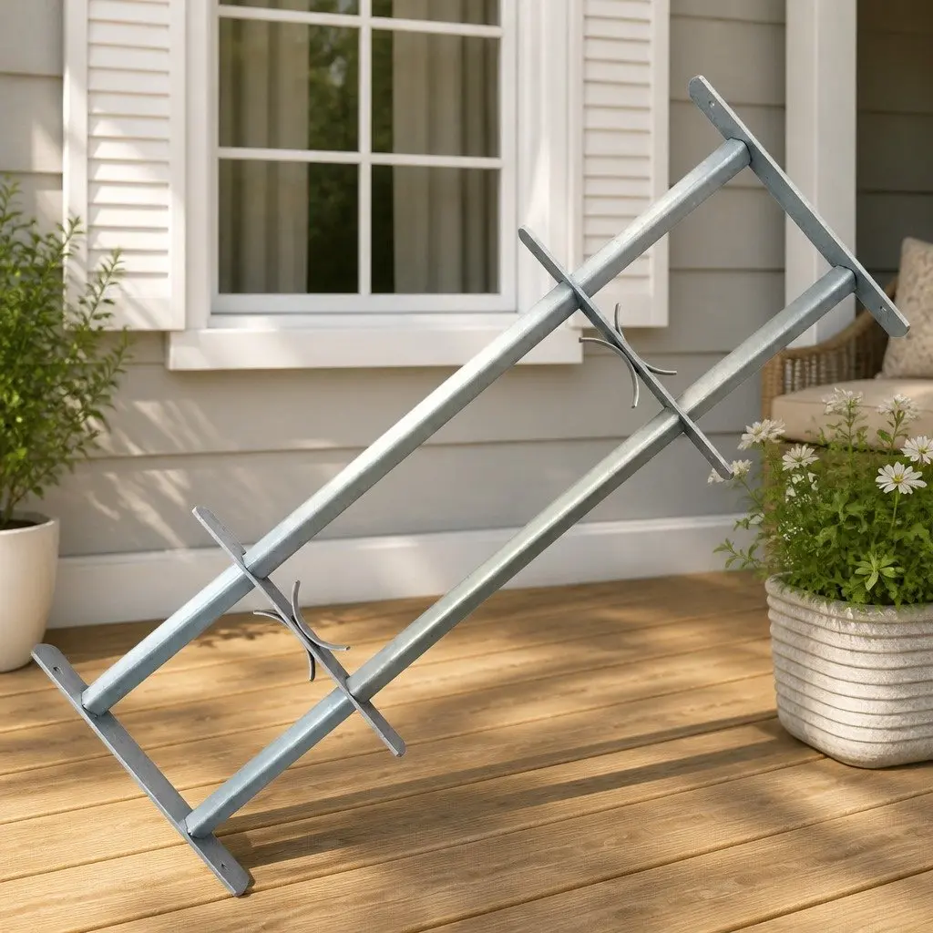 Adjustable Security Grilles 1000-1500mm Steel Silver 2 Piece Home Window Protection