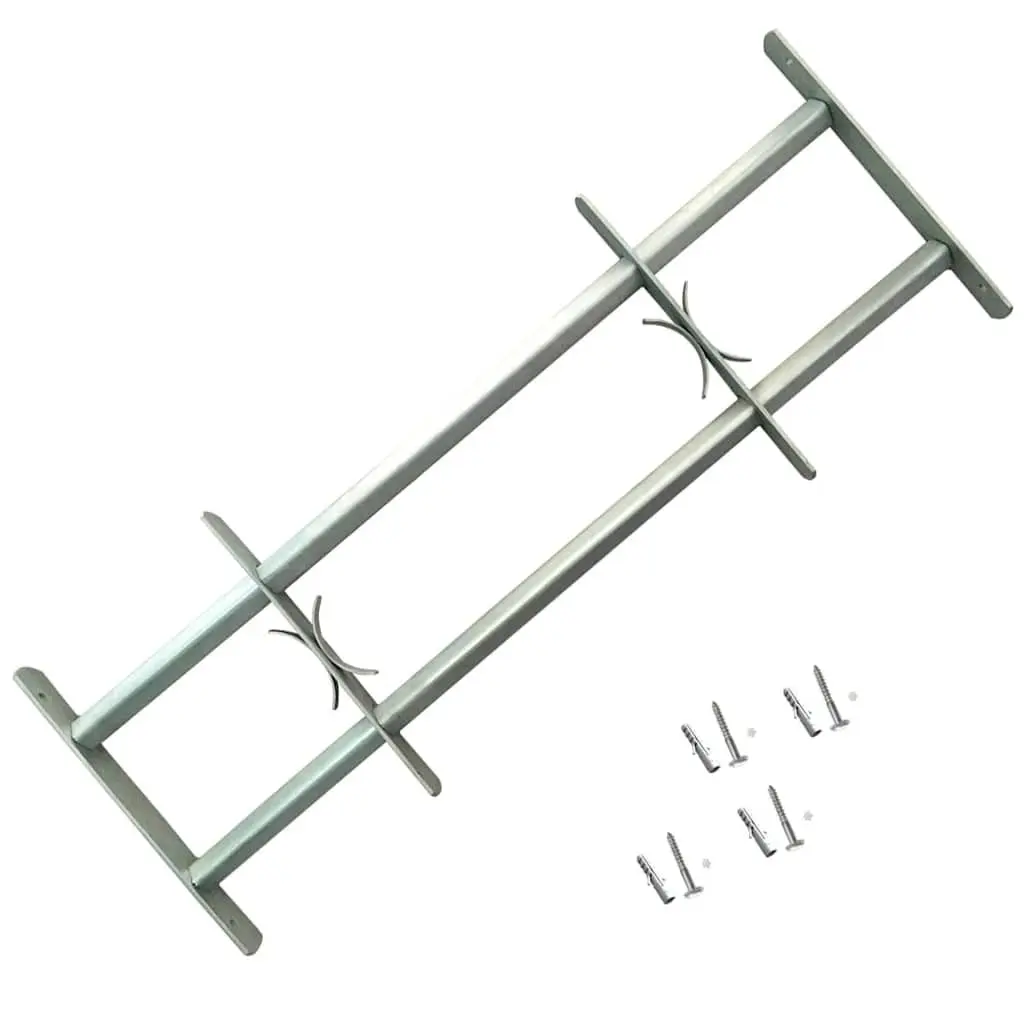 Adjustable Security Grilles 1000-1500mm Steel Silver 2 Piece Home Window Protection