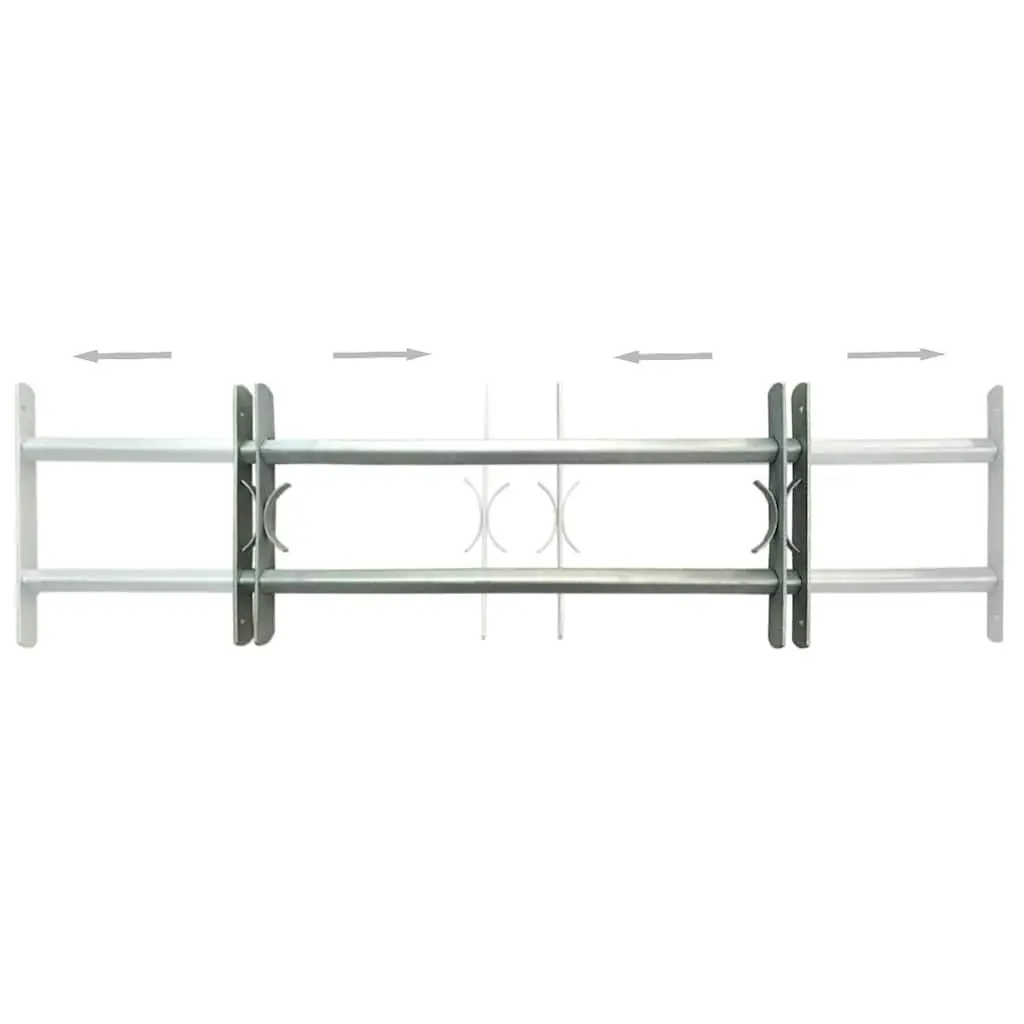 Adjustable Security Grilles 1000-1500mm Steel Silver 2 Piece Home Window Protection