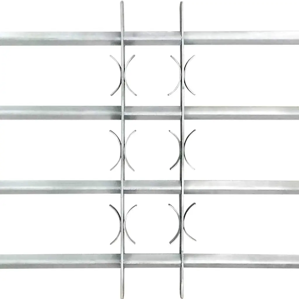 Adjustable Security Window Grilles Silver 1000-1500 mm 2 Piece