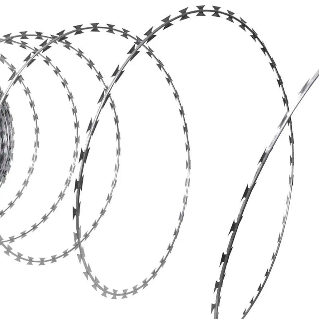 Razor Wire Helical Coil Rolls Garden Yard Security 2 Piece Galvanised Steel Silver