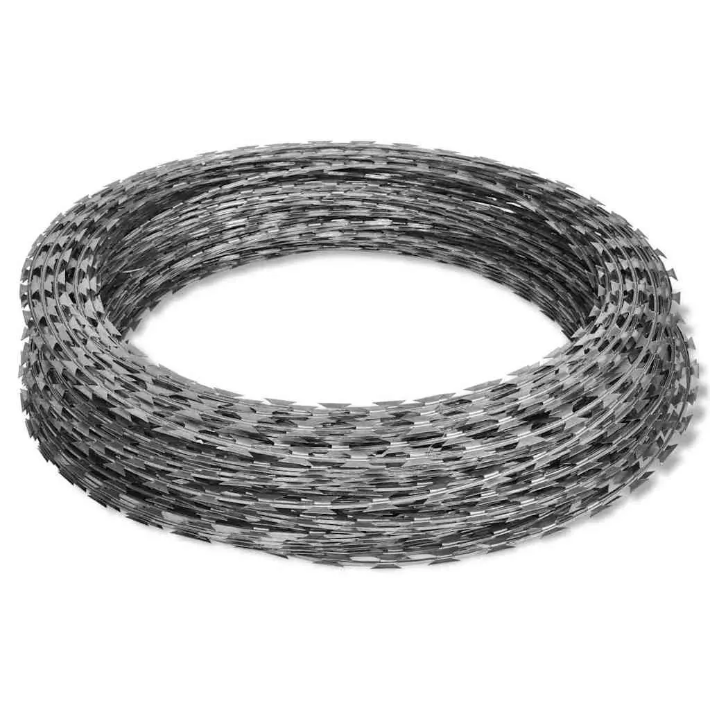 Razor Wire Helical Coil Rolls Security Galvanised Steel 2 Pieces Silver