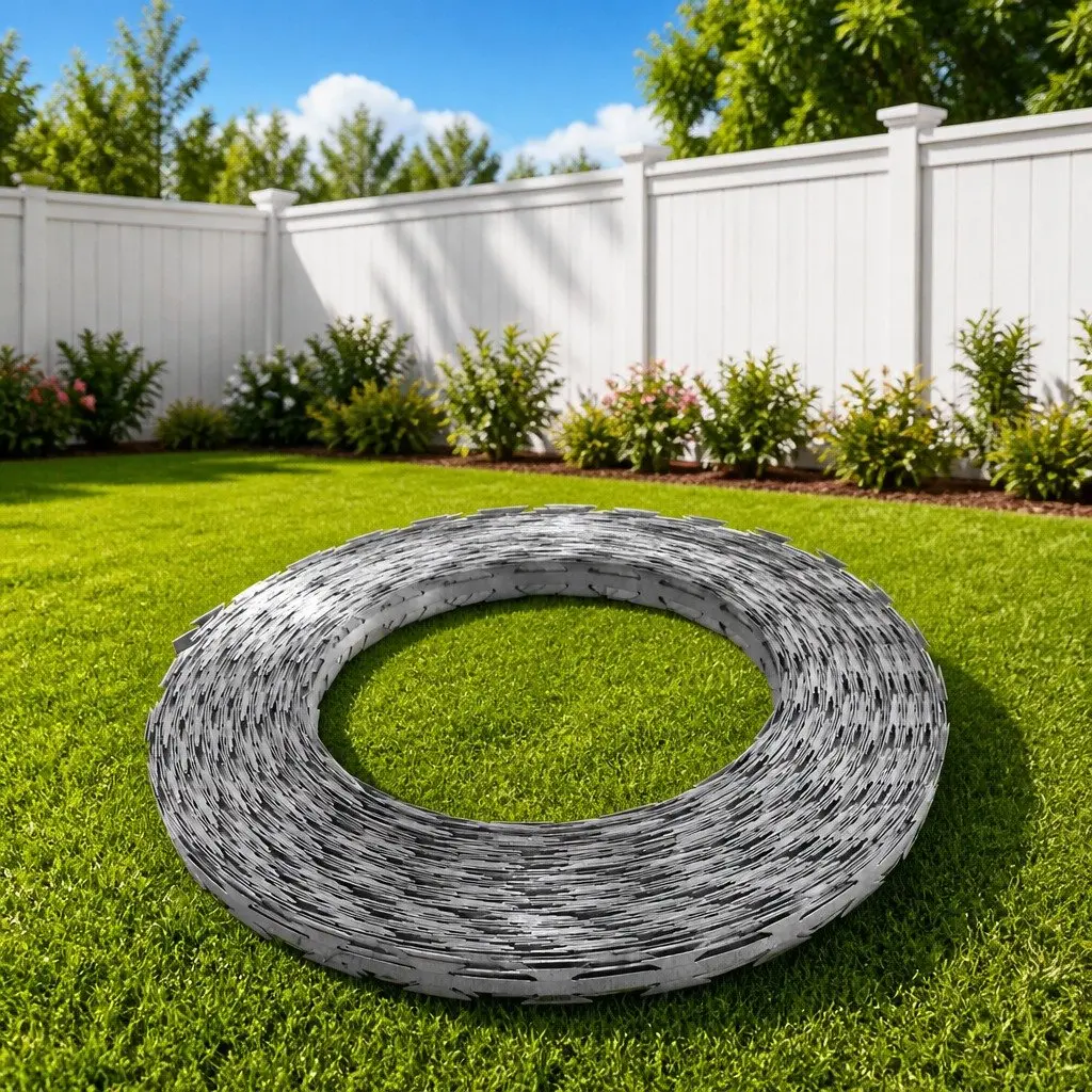 Razor Wire Barbed Garden Fence Security 100m Silver 2 Pieces