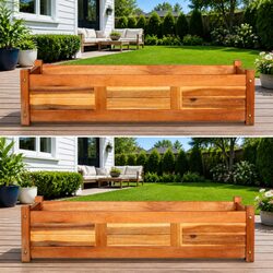 Warm and Rustic: 2 Wooden Planter Boxes for Your Garden